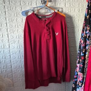 american eagle red xl mens long sleeve